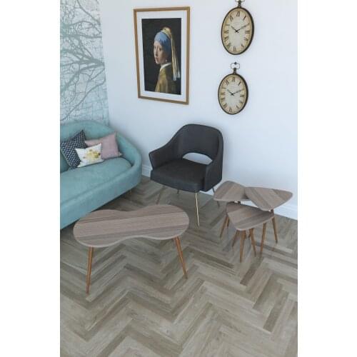 Modern 3'lü Triangle Zigon Coffee table, Serving Stand and London Center table-Cordoba coffe table table bassee