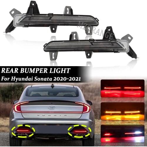 MZORANGE LED Tail Bumper Light For Hyundai Sonata 2020 2021 Rear Stop Reversing Turn Signal Driving Braking Fog Lamp