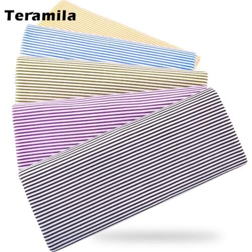 100% Cotton Fabric Blue and White Stripes Design Patchwork Clothing Dolls DIY Decoration Sewing Cloth Scrapbooking Home Textile