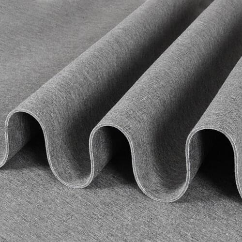 160cm Width Soft Solid Pink Thick 4-way-stretch Space Cotton Knitted Fabric For Sweater Skirt, Gray, Blue, Green, By The Meter