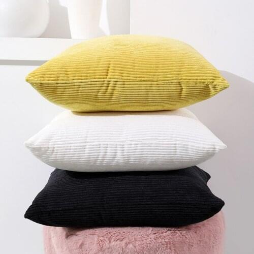 Solid Corn Shape Corduroy Fabric Sofa Throw Pillow Cover Soft Velvet Corduroy Cushion Cover Pillow Case Home Textil