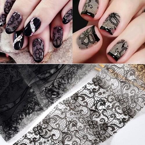 Nu-TATY Nail Jewelry Black White Lace Star Sticker Nail Sticker Starry Paper 10 Sheets Mixed 20cm Professional Nail Ornaments