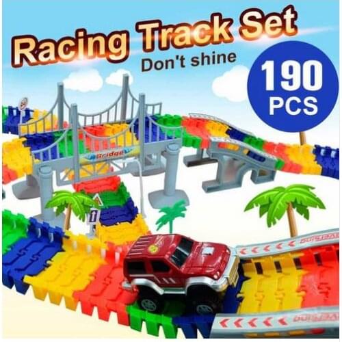 Magical Tracks Luminous Racing Track Car With Colored Lights DIY Plastic Glowing In The Dark Creative Toys For Kids