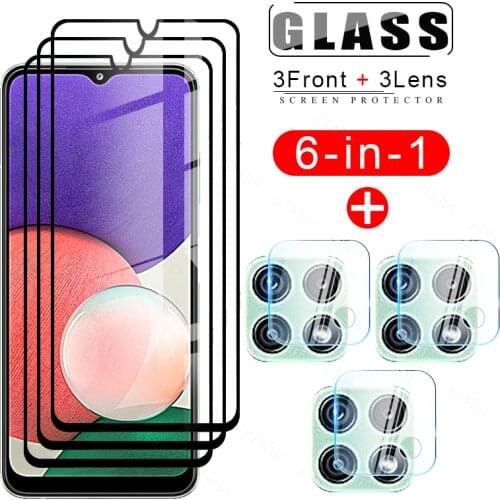 6 In 1 Protective Glass for Samsung Galaxy A22 5G Screen Protector for Samsung A 22 F 52 M 32 42 5G Camera Lens Temper Glasses