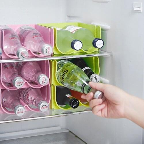 Refrigerator Organizer Wine Bottle Storage Rack Drawer Type Kitchen Cans Beverage Storage Box Stackable Wine Rack Holder