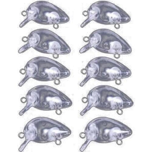 10Pcs 1.2G 3cm Blank Lures Transparent Unpainted Crankbait Lures Bodies Fishing Wobbler Hard Fish Artificial Wobbler