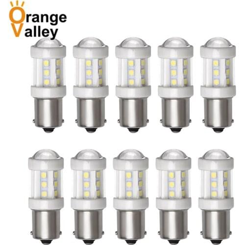 10Pcs 1156 BA15s T20 7440 7443 1157 BAY15D P21W Canbus 18 smd Ceramics 3030 Car LED Turn Signal Lamps Auto Tail Lamp Rear Lights