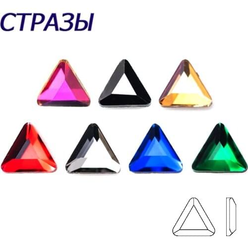 Hot sale Crystal Glass Triangle 3mm Nail Art Rhinestones Colors Fancy Crystal stones 100Pcs For 3D Nail art decoration