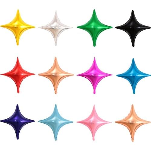 5/10pcs 24inch Colorful Four-pointed Star Balloons Helium Foil Balloons Wedding Bridal Shower Graduation Party Decoration
