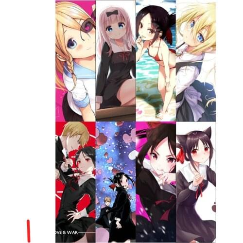 8pcs Kaguya-sama: Love Is War Anime Bookmarks Waterproof Transparent PVC Plastic Bookmark Beautiful Book Marks Gift