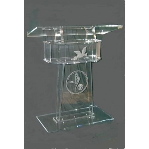 Free Shipping Hot Sell C Shape Acrylic Plexiglas Acrylic Podium Pulpit Lectern With Shelf