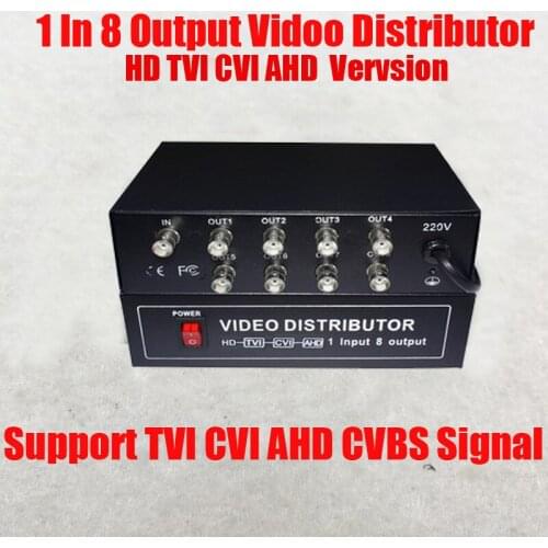Free Shipping TVI CVI AHD CVBS 1 In 8 Out Composite BNC Video Distributor 1-8CH Splitter For CCTV Security Camera