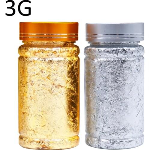 Shiny 3g Gold Foil Jewelry Luxury Resin Decoration Paper Handicrafts Flake Siver Leaf Nail Beauty Gilding DIY Art Craft