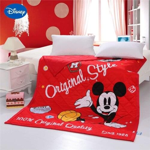 Disney Cartoon 3D Mickey Mouse Printed Quilts Comforters Bedding Cotton Shell 150*200cm Size Summer Girls Baby Bedroom Decor Red