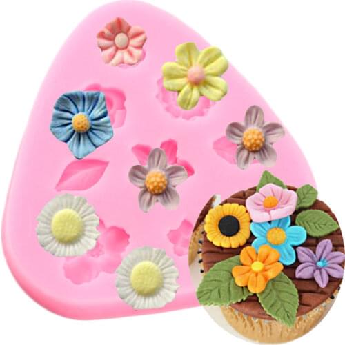 Daisy Sunflower Leaf Silicone Mold Flower Chocolate Fondant Molds Wedding Cake Decorating Tools Candy Polymer Clay Resin Moulds