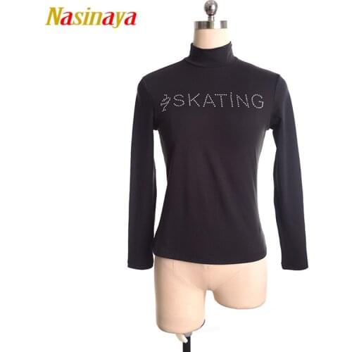 Customized Figure Skating T shirt Tops for Girl Women Adult Training Competition Patinaje Ice Skating Gymnastics warm fleece 7