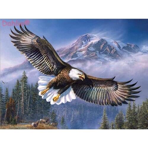 Eagle in Flight Animal Oil painting Art Needlework Embroidery DIY Cross Stitch Kit Crafts 14CT Unprinted Home Decor Handmade