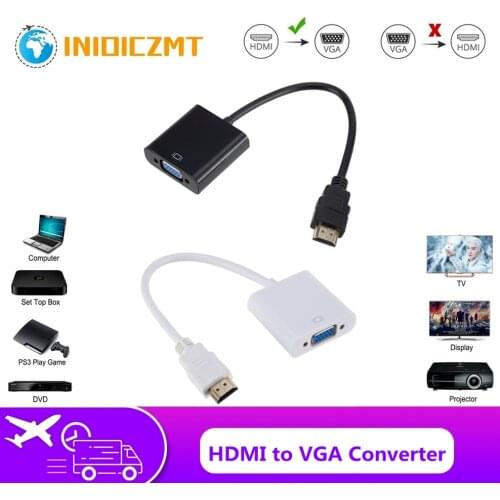 INIOICZMT HDMI Male to VGA Famale Converter HDMI to VGA Converter Adapter Digital Analog HD 1080P For Tablet Laptop PC TV Tablet