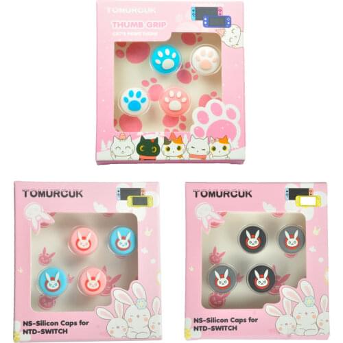 Cute Bunny Cat Paw Glowing Thumb Stick Grip Cap Joystick Protective Cover for Nintend Switch NS Lite Joy-con Thumbstick Case