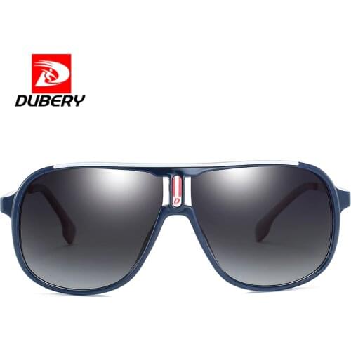 DUBERY Square Polarized Sunglasses Aviation Red Mirror Metal Sport Sun Glasses Male UV400 Driver Shades Coating Oculos