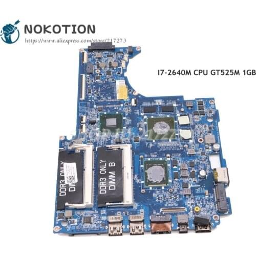 NOKOTION CN-01XFF3 01XFF3 Main Board For Dell XPS 15Z L511Z Laptop Motherboard DASS8BMBAE1 I7-2640M CPU GT525M 1GB