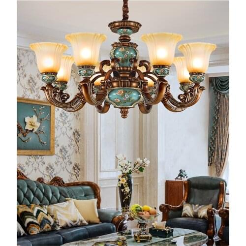 New Chandelier Lighting European Resin Chandelier Living Room Light Atmosphere Hanging Lamp Hotel Restaurant Bedroom Chandeliers