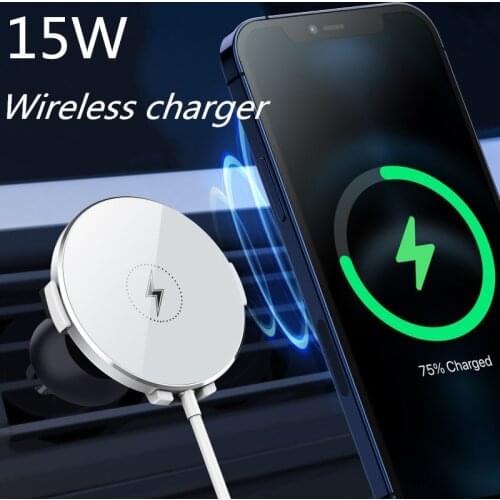 The new 15W magnetic car Qi wireless charger fast charging car phone holder for iphone12 12Pro Max 11Pro 8 8Plus Samsung S20 S10