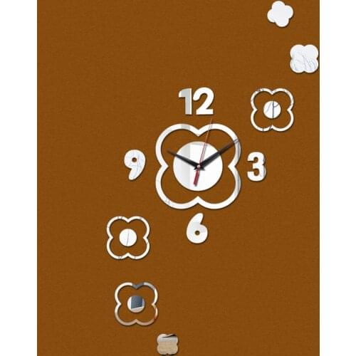 New quartz living room geometric needle single acrylic mirror wall clock home decoration clocks watch 3d diy