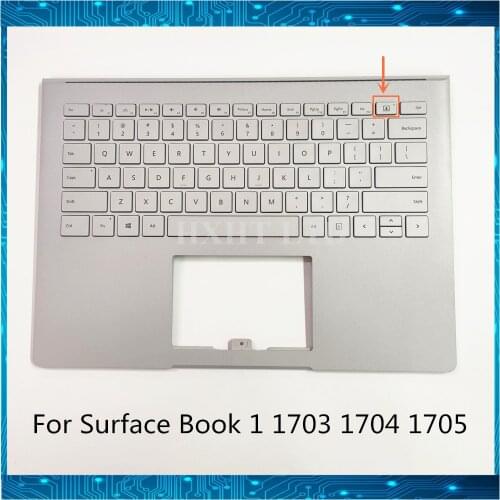 Original Used Renovation For Surface Book 1 1st 1703 1704 1705 Laptop keyboard US with Top case Book1 X938516-003 silver Tested