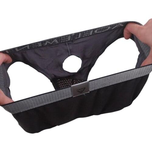 Separate Pouch Lift Penis Hole Sexy Men Briefs Modal Breathable Mens Underwear Mid Rise Health Care Scrotum Push Up Panties 2019