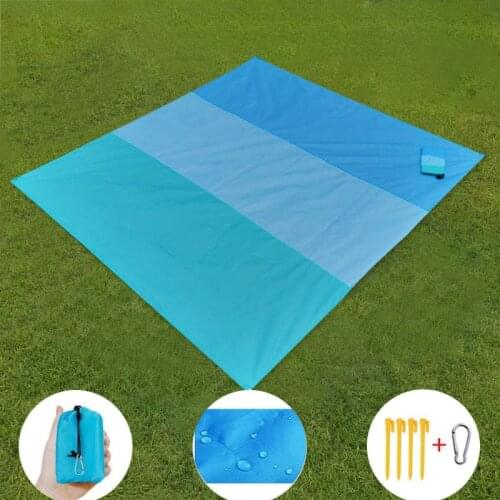 200x210cm Portable Pocket Picnic Waterproof Mat Sand Beach Mat Outdoor Camping Equipment Folding Blanket Tent Cover