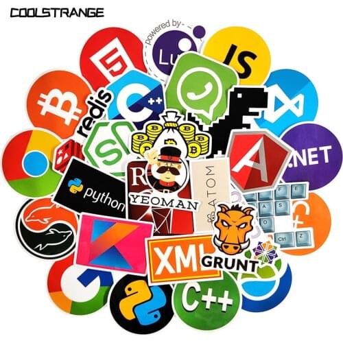 73cs/Pack Programmer C++ SQL Python Programing Language Stickers For Motorcycle Skateboard Bicycle Laptop Suitcase Guitar Car