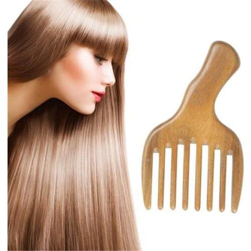 Comb Hair Straightener Wide Tooth Comb Wooden Massage Shampoo Brush Hair Extension Anti-Static Wooden Hair Pick Sandalwood