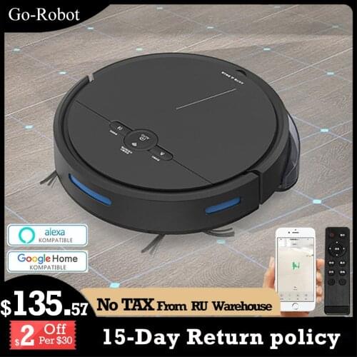Robot Vacuum Cleaner Wifi&APP&Voice Remote Control 250ml Water Tank 3600Pa Suction 4400mAH Gyro Path Planning Auto-Charge Corile