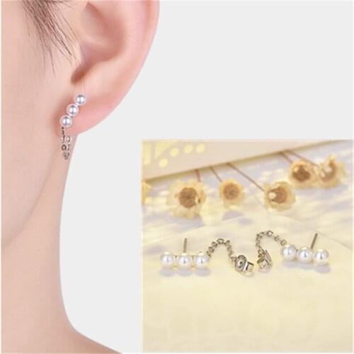 Blaike Silver Color Dangle Earrings for Women Charm Synthetic Pearl Earrings Wedding Party Jewelry Gifts