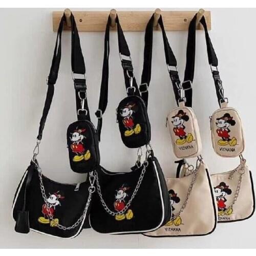 Disney Mickey shoulder bag cartoon ladies mens Mother-in-law package Minnie messenger bag