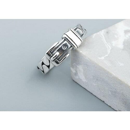 Vintage Buckle Open Ring Women Girl Belt Buckle Shape Ring Fashion Jewelry Accessories for Gift Party
