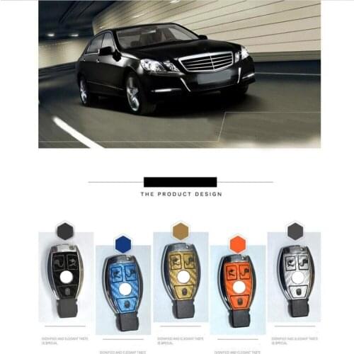 High Quality Car Styling Stickers For Mercedes Benz C Class C200L E Class E200 Car Key Sticker Carbon Fiber Car Key Decals 2Pcs