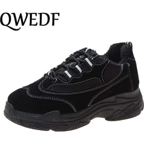 2019 Warm Women Shoes New Chunky Sneakers For Women White Vulcanize Shoes Casual Fashion Shoes Platform Sneakers X14-45
