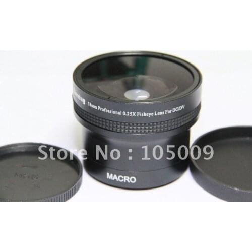 0.25x 58mm Wide FISH EYE Fisheye LENS with 12.5 Macro lens black