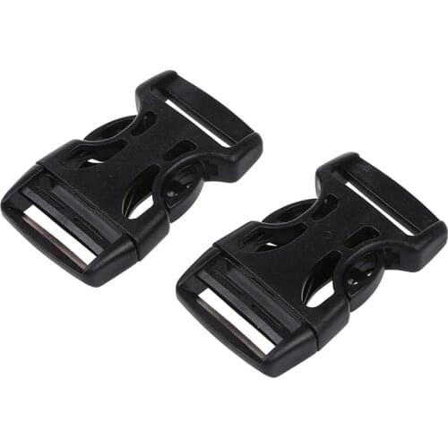 1" Replacement Belt Connecting Black Plastic Quick Release Buckle 2 Pcs