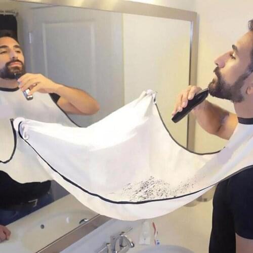 120X80CM Man Bathroom Apron Black Beard Apron Hair Shave Apron for Man Waterproof Floral Cloth Household Cleaning Protecter