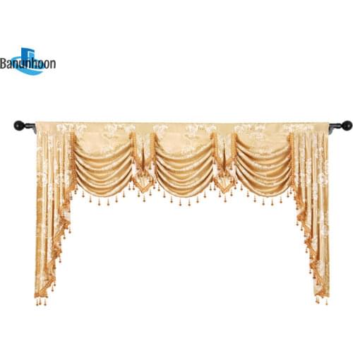 2019 Top Fashion Curtains European Style Valance For Pelmet Window Blackout Luxury Fabric For Bedroom Living Room