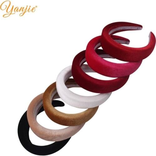 40mm Thick Velvet Sponge Headbands Dropshipping Wide Soft Solid Hairband For Girls DIY Hair accessories Boutique