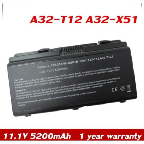 7XINbox 11.1V 5200mah A32-T12 A32-X51 Replacement Laptop Battery For Asus T12 T12C X51 X51H X58 X58L Series 90-NQK1B1000Y