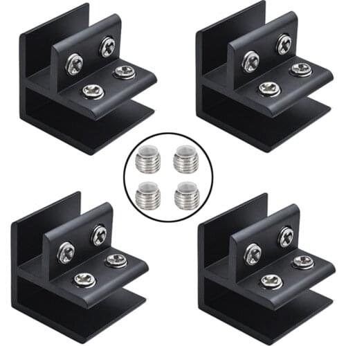 Brand New 8PCS 90° Aluminum Alloy Glass Clamps Clips Board Frame Glass Shelf Holder Support Brackets Connectors No Drilling