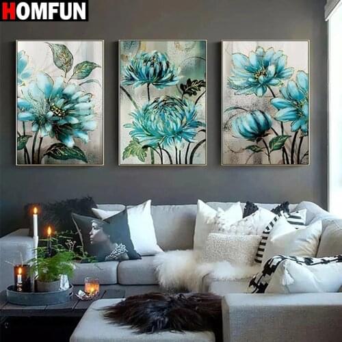 HOMFUN Full Square/Round Drill 5D DIY Diamond Painting "Flower theme" Embroidery Cross Stitch 5D Home Decor Gift
