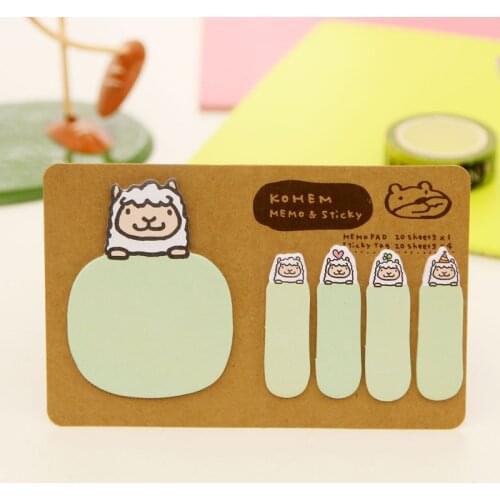 100pages/Lots Cute animals Series Self-Adhesive Memo Pad Sticky Notes Bookmark School Office Supply