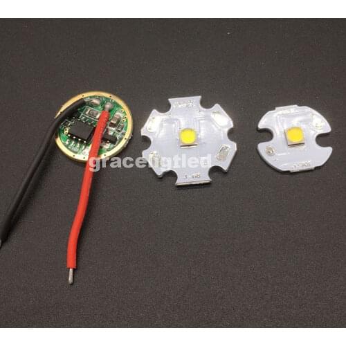 CREE 10W XPL XP-L Led Emitter White Chip 16/20MM PCB+Input 16mm 3.7V LED driver