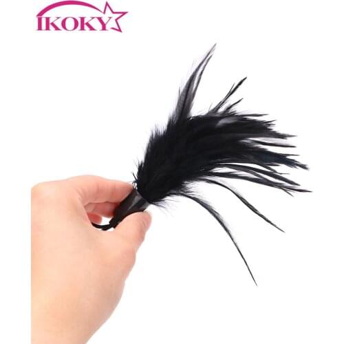 IKOKY Feather Clitoris Stimulator SM Bondage Sex Whip Erotic Toys Flirting Teasing Sex Toys for Couple Adult Games Role Play